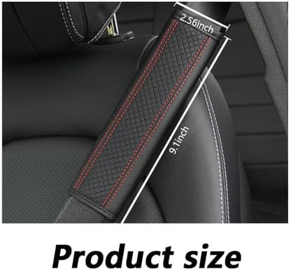 2PCS Car Seat Belt Cover Pad, Breathable Leather Seatbelt Covers - Image 2