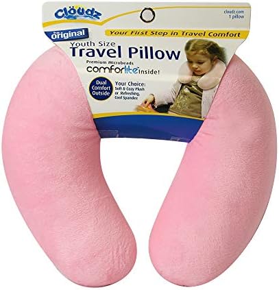 Cloudz Kids Dual Comfort Microbead Airplane Travel Neck Pillow. Super Soft Cozy by Cl%C3%B6udz