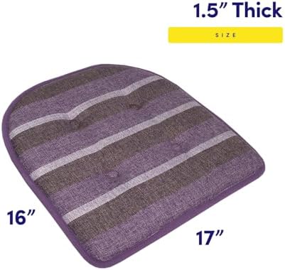 Sweet Home Collection Chair Cushion Memory Foam Pads Tufted Slip Non Skid - Image 2