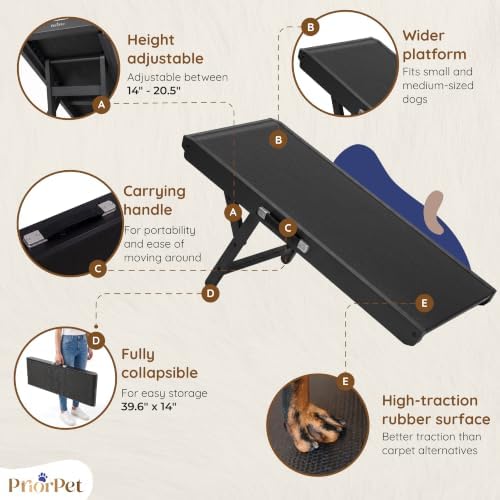 Dog Ramp for Couch – Non-Slip, Sturdy Build Foldable Wooden Dog Ramp – Supports - Image 4