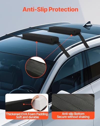 VEVOR Soft Roof Rack Pads, 15.5-Inch Universal Car Roof Rack Pads, 176LBS - Image 5