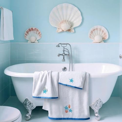 Peryiter 3 Pack Sea Turtle Decorative Bath Towel Set - Image 6