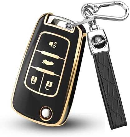 for Chevy Key Fob Cover, Premium Soft TPU Full Protection Key Cover by HEKBRYN