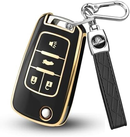 for Chevy Key Fob Cover, Premium Soft TPU Full Protection Key Cover by HEKBRYN