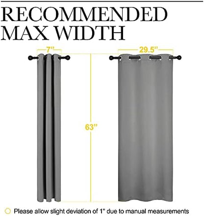 NICETOWN Silver Grey Blackout Curtain Panels, 2 Panels, W34 x L63-inch - Image 5