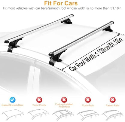 47.24in Universal Top Roof Rack Cross Bar Cargo Carrier Aluminum Crossbar Rack - Image 4