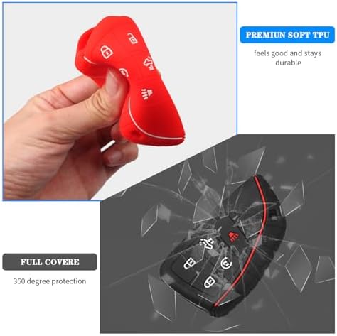 QBUC 2 Pcs Key Fob Cover for Chevy, 5 Buttons Silicone - Image 5
