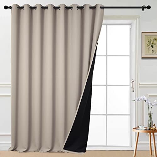 Yakamok Natural 100% Blackout Patio Door Curtain Panels W100 x L96, 1 Panel by Yakamok