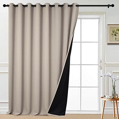 Yakamok Natural 100% Blackout Patio Door Curtain Panels W100 x L96, 1 Panel by Yakamok