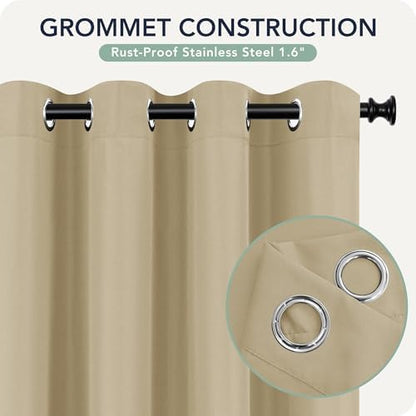 Outdoor Curtains for Patio Waterproof 6 Panels, Porch Sun Shade - Image 5