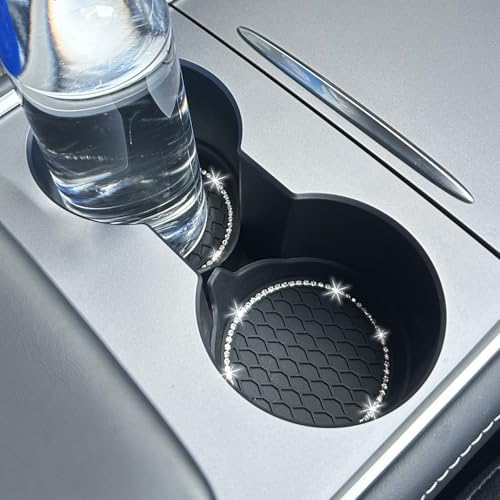 NBTEPEM 4pcs Bling Car Cup Holder Coaster, 2.75 inch Anti-Slip Shockproof - Image 4