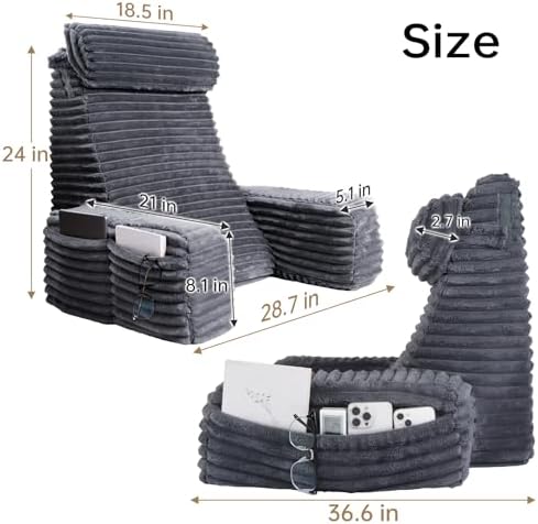ENITYA 24" XXL Back Pillow for Bed Sitting Up - Image 4