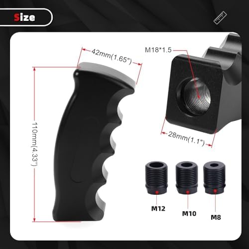 Universal Aluminum Slotted Pistol Grip Handle Manual MT Gear Stick Shift Knob - Image 4