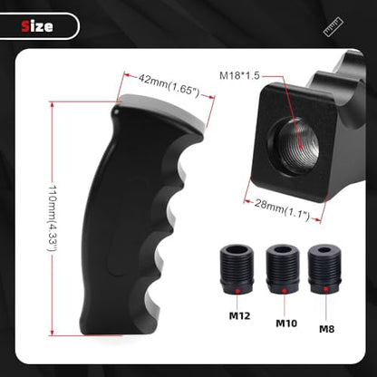 Universal Aluminum Slotted Pistol Grip Handle Manual MT Gear Stick Shift Knob - Image 4