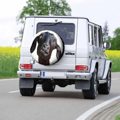 Black Goat Spare Tire Cover Cute Funny Goat Portrait - Image 5