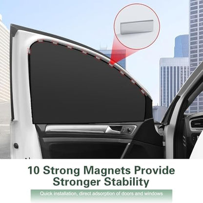 4PCS Car Side Window Sun Shades, Magnetic Foldable Car Front and Rear Side - Image 7