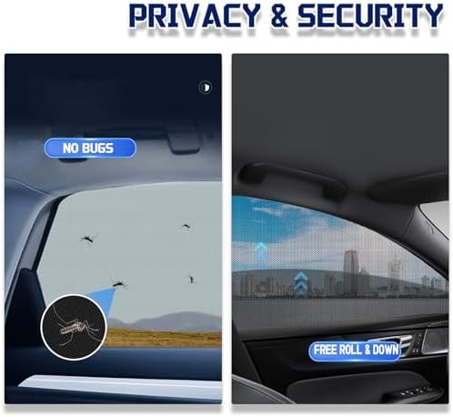 Car Rear Window Screens for Side Windows, 2 Pack Side Window Sun Shades - Image 4