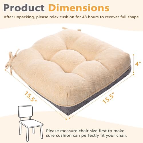 MAGIC ELEPHANT Chair Cushions for Dining Chair, Shredded Memory Foam Kitchen - Image 3