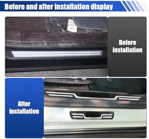 Craedli 4PCS Car Door Sill Protector Sticker, Stainless Steel Auto Door Edge - Image 5