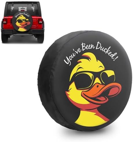 OYIXIO Waterproof PU Leather Spare Tire Cover，17" Duck Tire Cover by OYIXIO