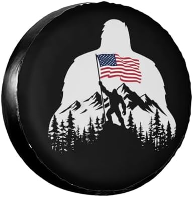 Bigfoot American Flag Spare Tire Cover Wheel Protector Universal Fit by Unknown