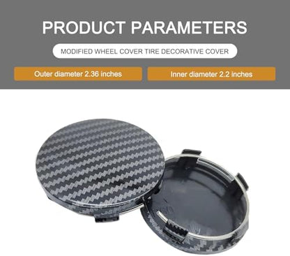 Tesnaao 4 PCS Car Wheel Hub Center Cap, 2.36" x 2.2" Wheel Hub Modification - Image 2