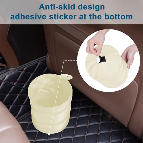 Car Trash Can, 2 Packs Mini Car Garbage Can, Collapsible Trash Bin - Image 5