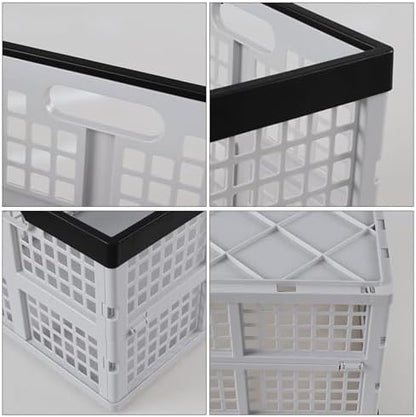 3-Pack Folding Storage Crates, 42L Collapsible Plastic Baskets - Image 3