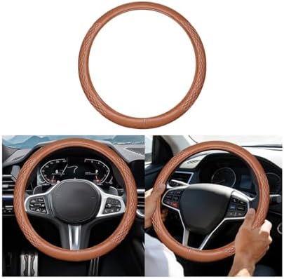 AUCELI 14.5-15 Inch Steering Wheel Cover Non-Slip Leather - Image 7