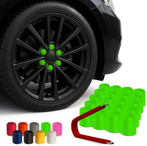 ColorLugs Vinyl Lug Nut Cover | Neon Green | Flexible Fit Wheel Lug Nut Cap | by Colorlugs