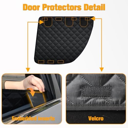 PETICON Dog Seat Cover for Tesla Model 3 & Y Back Seat + 2 Door Protectors - Image 3