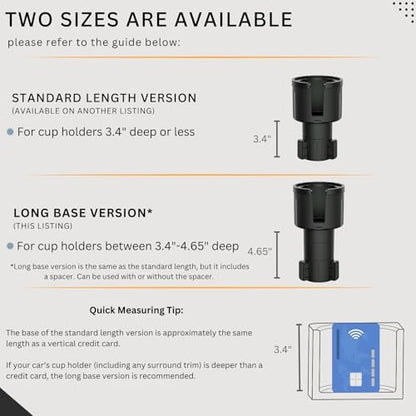Swigzy Car Cup Holder Expander, Long Base Adapter Extender Bottle Insert - Image 2