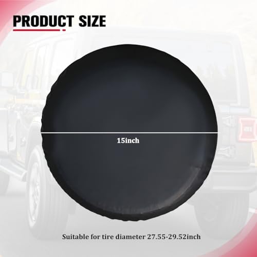 Car Spare Tire Cover, 15 Inch Leather Waterproof Dust-Proof Vehicle Spare Wheel - Image 2
