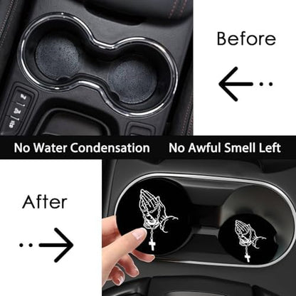 2Pack Highland Cow Car Cup Holder Coaster Neoprene Car Coasters - Image 6