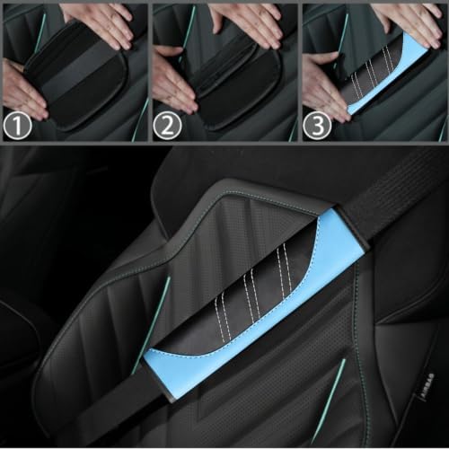 NBTEPEM 6 Pcs Aquamarine Steering Wheel Cover Set, Sport Microfiber Leather - Image 6