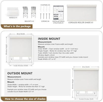 AOSKY Cordless Blackout Roller Shades - Image 6