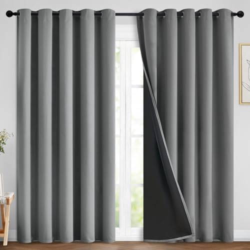 Yakamok Grey Blackout Curtains 84 Inches Long by Yakamok