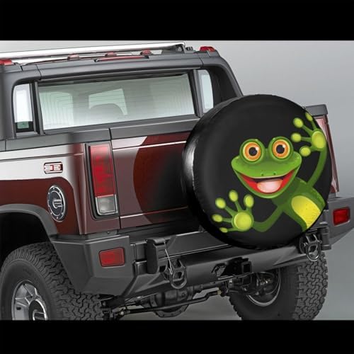 Spare Tire Covers for Trailers, Funny Green Frog Cute Animal Wheel Protectors - Image 2