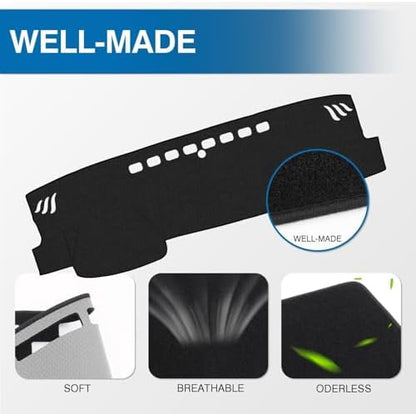 KUST Black Dash Cover for Toyota Camry 2018-2022 2023 2024 Polyester Dashboard - Image 4