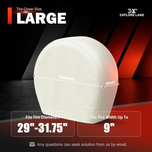 Explore Land Tire Covers 4 Pack Fit Tire Diameters 29-31.75 inch, Off White - Image 6