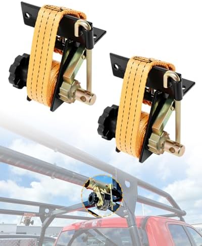 Pipe Rack Ratchet Straps, Ladder Rack Straps, Truck/Roof/Lumber Rack Straps by Gledewen