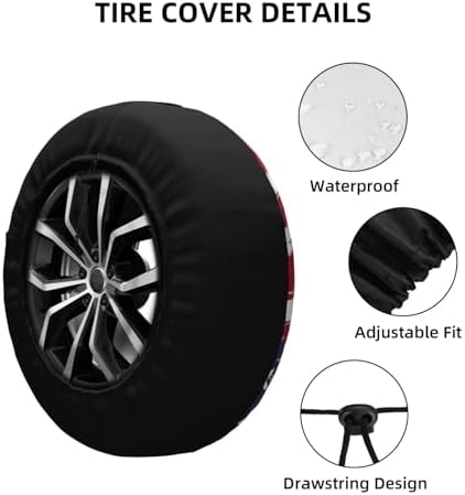 Raccoon Spare Tire Cover with American Flag Weatherproof Universal Wheel - Image 4