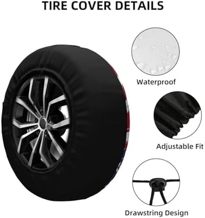 Raccoon Spare Tire Cover with American Flag Weatherproof Universal Wheel - Image 4