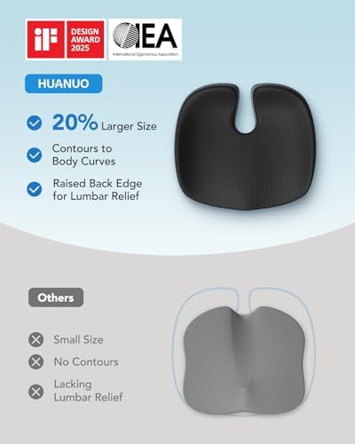 HUANUO Seat Cushion for Office Chair, Extra Large Memory Foam Cushion for - Image 5
