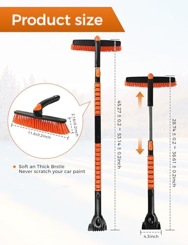 59" Ice Scrapers for Car Windshieldand Extendable Snow Brush - Image 2