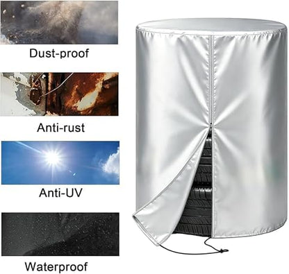 4 Tire Storage Cover, Heavy Duty Waterproof Fade Resistant Wheel Protector - Image 7