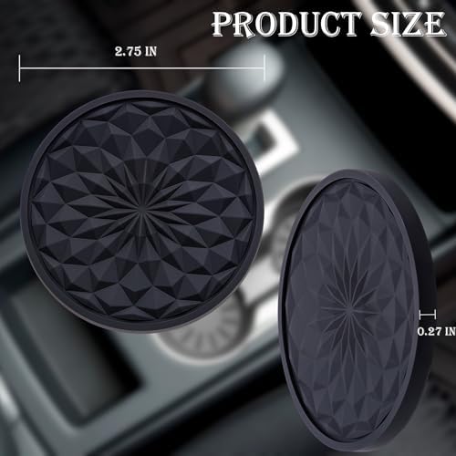 2 Pack Silicone Car Cup Holder Coaster – 2.75 Inch Non-Slip Drink Mat, - Image 2