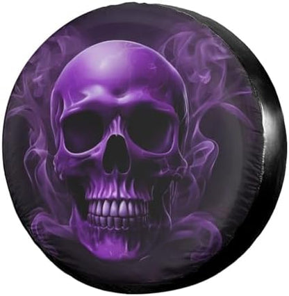 Delerain Purple Funny Skull Spare Tire Cover by Delerain