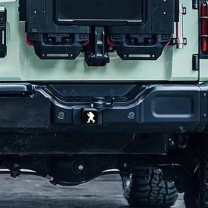 Trailer Hitch Cover Sasquatch Holding a Phone Square 2 Inch Receiver Tube Plug - Image 7