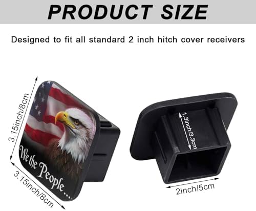 2 Inch Eagle American Flag Trailer Hitch Cover Rubber Receiver Tube Plug Cap - Image 2